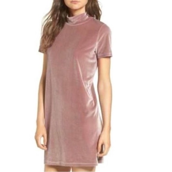 Madewell Dresses & Skirts - Madewell Velvet Mock Neck Dress in Mauve Womens Small